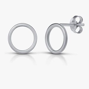 Silver Circle Stud Earrings